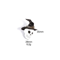 Broche émaillée tête de mort avec chapeau de sorcière, dimensions 35mm haut et 28mm large - Crâne de Chapeau de Sorcière