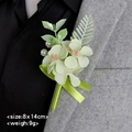 Grüne künstliche Hortensien Hochzeitsansteckblume mit Perlen und Schleife, 8x14cm - Grün