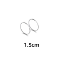 Minimalist silver hoop earrings in 1.5cm diameter with a smooth polished finish - 1.5cm Diameter