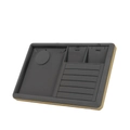Golden PU jewelry display tray with black velvet interior for rings and necklaces - Combination Set Tray Grey