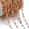Makroaufnahme bunter Emaille-Schmetterlinge an vergoldeter DIY-Schmuckkette, 11x7mm - 1 Meter/Packung / Gold Stil 06 (Schmetterling)