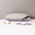 Grey hotel pillow with yellow diamond quilting and navy blue brand label in bedroom - Starry Gray Single Side / 48*74cm (Low 550g)