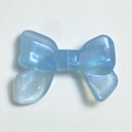 Luminous blue glitter ribbon bow charm for DIY mobile phone chains and keychains - 24x32mm / Blue