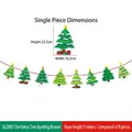 Christmas tree banner kit with 8 green flags and 3m rope for holiday party wall decor - Forest Green Christmas Tree Combined Banner (SLQ007)