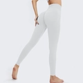 Legging de yoga sans couture taille haute gris clair avec design galbant fessier - S / Bas / Blanc de Lune