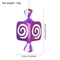 Purple candy Christmas tree ornament with white spiral pattern and hanging string - 20cm Purple White Square Spiral