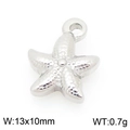 Silver stainless steel starfish charm pendant with textured finish for jewelry DIY, 13x10mm - Silver Sea Star (KLJ9926-Z)