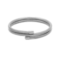 Minimalist silver multi-layer spring steel bangle featuring a sleek spiral coil design - Ordinary Band 2-Layer / Steel