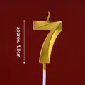 Golden number 7 birthday candle with 3D diamond texture and 4.8cm height for cakes - Gold Diamond-faced Number Candle 7