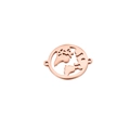 Detalle de un conector de mapa del mundo hueco en oro rosa para creación de joyas - Oro rosa