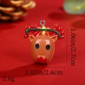 Detailed view of resin Christmas reindeer charm with height and weight specifications - Christmas Reindeer with Red Antlers and Nose