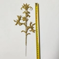 Glittering golden decorative artificial branch with leaves for Christmas, length 29cm - 30cm Gold Antler