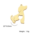 Golden stainless steel dog pendant with cat silhouette cutout 23x19.5mm charm - Cat and Dog / Gold
