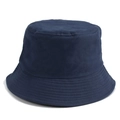 Detail of navy blue cotton bucket hat with parallel stitching on the brim - M (56-58cm) / Navy Blue