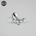 Labret en titane G23 avec quatre zircons incurvés étincelants et tige de 8mm de long - Multi-Pierres Courbées / 1.2x8mm / Argent