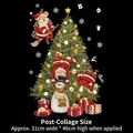 Sticker amovible Père Noël et sapin pour abattant de WC, décor de Noël de 31x46cm - Thème de Noël Multicolore / Moyen