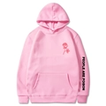 Pink People Are Poison hoodie featuring rose print and front kangaroo pocket - Pink 345
