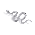 Spilla vintage a forma di serpente argento con scaglie realistiche e design a S - Argento