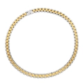 Collana a catena da 10mm in acciaio inossidabile bicolore oro e argento stile President - 50cm / Bicolore Oro/Argento (Stile President)
