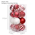 Set di 16 palline di Natale assortite bianche e rosse in una confezione regalo trasparente - Rosso Bianco