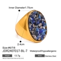 Size 7 Gold + Blue Crushed Stone (Wide)