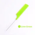 Pettine professionale a coda verde mela con denti fitti e sottile ago metallico - Verde mela