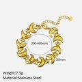 Damen-Armband aus 18K vergoldetem Edelstahl mit Mond- und Sternanhängern - Stern Mond Armband / Gold