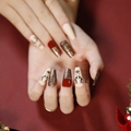 JP1289-Beige Red Gold Reindeer
