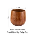 Small round belly wooden coffee mug with natural grain and 130ml capacity - Small Belly Cup
