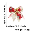 Fiocco di Natale rosso e bianco con campanellini dorati e nastro di stoffa stampato - Taglia unica / Tipo B (Campana Rosso Bianco)