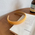 Padded bright yellow sponge headband in soft fabric finish for a stylish hair accessory - Thickened Padded Fabric Style / Orange