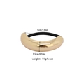 Irregular golden alloy hair ring with black elastic band shown with size dimensions - Polished Semi-Arc
