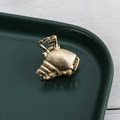 Mini vintage gold metal hair claw clip with textured horizontal stripes for styling - Striped Arc / Gold