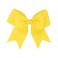 Bright yellow grosgrain ribbon hair bow with swallowtail design for ponytails - Bright Yellow