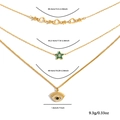 Dreilagige goldene Titanstahl-Halskette mit Stern-, Herz- und Teufelsauge-Anhänger - Mehrlagige Stern-Wimpern-Halskette