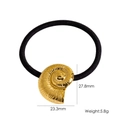 Coletero elástico negro con un adorno de concha dorada de acero de 23,3 mm - Estilo Cáscara