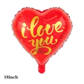 18 inch red heart-shaped foil balloon with golden I Love You script and dots - 18 Inch Red Heart With Gold Text