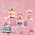 Luminous crystal balls with cartoon beaver characters in nice tubs on pink podiums - NO.33 Pink Cartoon Little Beaver