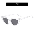 Occhiali da sole cat eye con montatura C8 trasparente e lenti grigio scuro stile retro - Montatura Trasparente Lenti Grigie