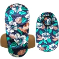 Cuffia da notte lunga in raso blu navy con stampa floreale e ampia fascia elastica - Taglia unica / Blu Con Foglie