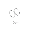 Minimalist silver hoop earrings with 2cm diameter and polished metal finish - 2cm Diameter