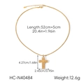Detailed size specifications for gold cross pendant necklace with gemstone inlay - Cross Pendant with Square Zirconia (HC-N40484)