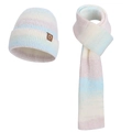 Set 3 pezzi cappello e sciarpa in maglia sfumata azzurro e rosa per donna in mohair - Set da 2 pezzi / Multicolore