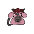 Spilla smaltata telefono vintage rosa con rose e citazione di Taylor Swift - Stile Telefono Vintage Rosa (QHXZ137)
