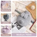 700ml plush bunny hot water bottle in grey and purple with leak-proof screw cap - 700ml / Round / Light Gray