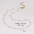 Detail view of pearl heart necklace showing 42+5cm length and 6mm heart-shaped beads - 6mm Heart Pearl Style