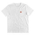 Men's white cotton short sleeve Henley T-shirt with pocket in a minimalist design - S / White