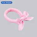 Bandeau rafraîchissant à rayures roses avec nœud décoratif en tissu respirant doux - Carte Coréenne / Rayures Roses
