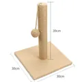 Square sisal cat scratching post with 30cm base and hanging interactive ball - Square Sisal Style / Beige