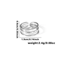 Silver multi-layer hammered titanium steel ring with triple band design and open fit - Tyr0459 / Adjustable Open